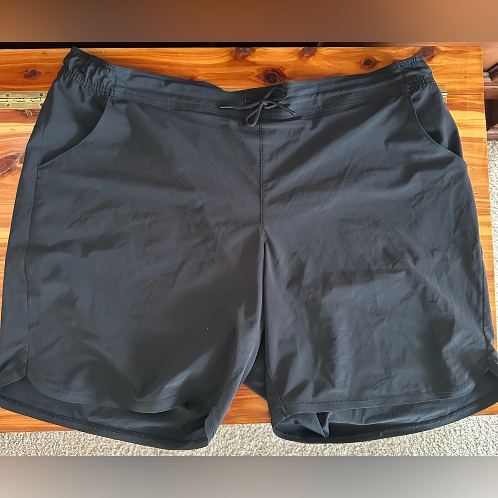 Lands End Swim/Water Black Athletic Shorts Plus